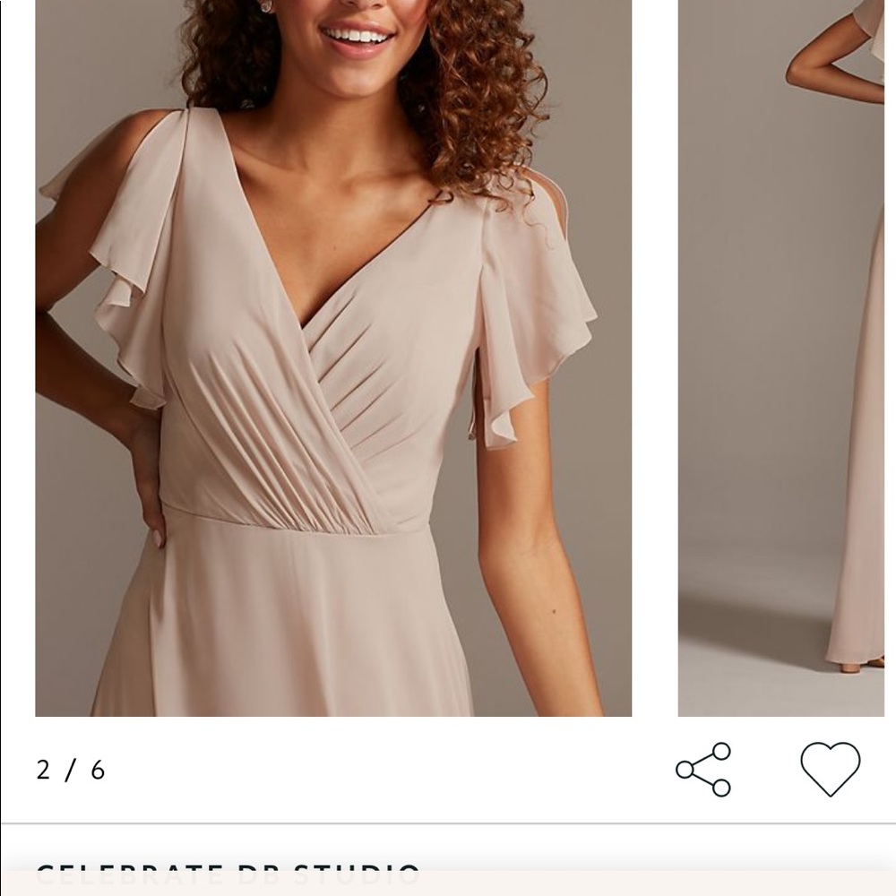 David’s Bridal Flutter Sleeve Dress Dusty Sage